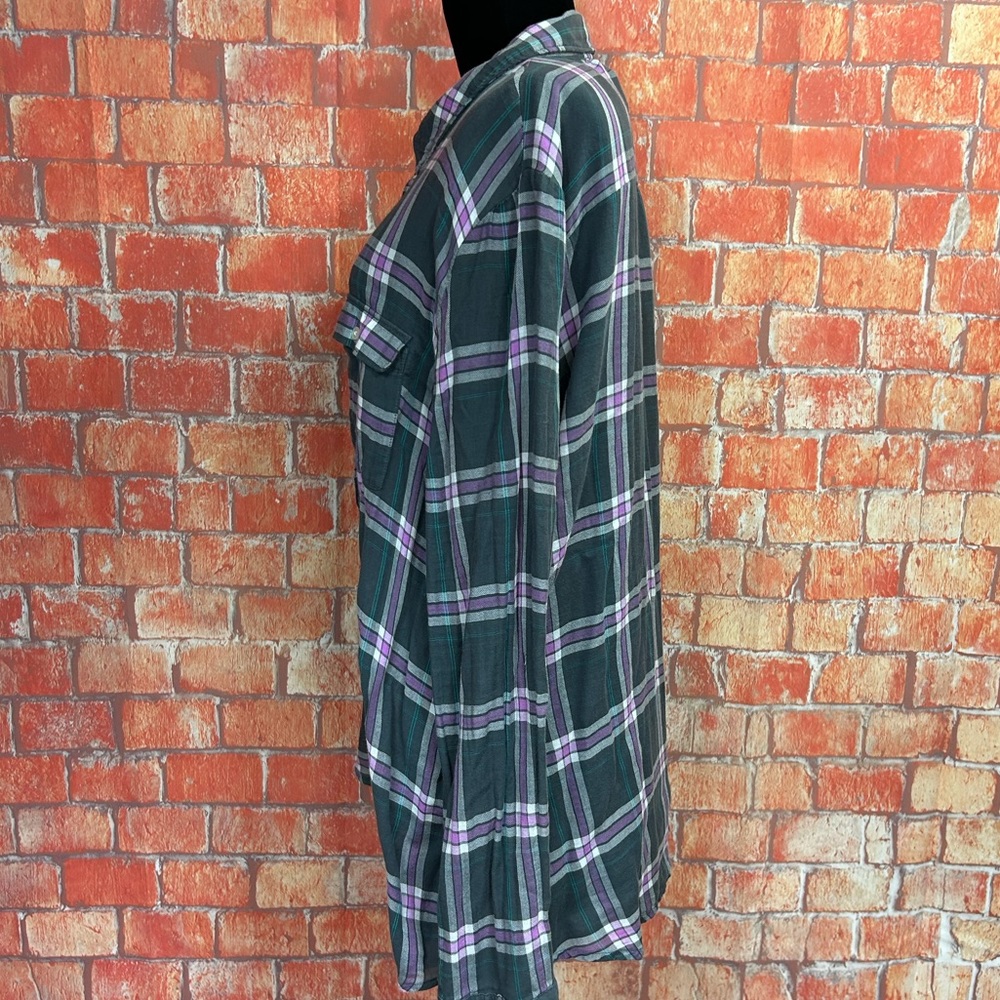 Gap Partial Button Plaid Flannel Top - image 3